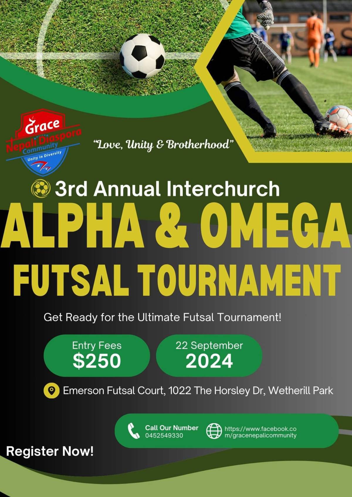 ग्रेस नेपाली डायस्पोरा समुदाय (GNDC) ले तेस्रो वार्षिक फुटसल प्रतियोगिता आयोजना&nbsp;गर्दै